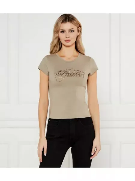 GUESS Tricou ATELIER R5 bej