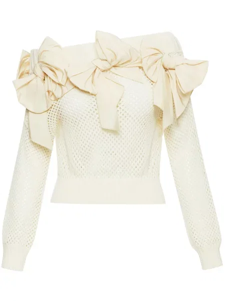 Pulover Oscar De La Renta cu funde alb