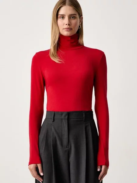 Tricou cu mânecă lungă Boss Orange din lyocell portocaliu