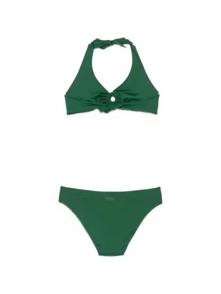 Bikini Fisico cu gât halter verde