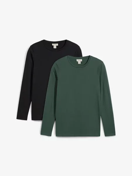 T-shirt ciążowy i do karmienia z bawełny organicznej 2 szt. zielona