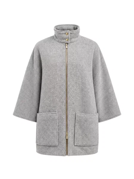 Palton Eleventy cu model herringbone gri