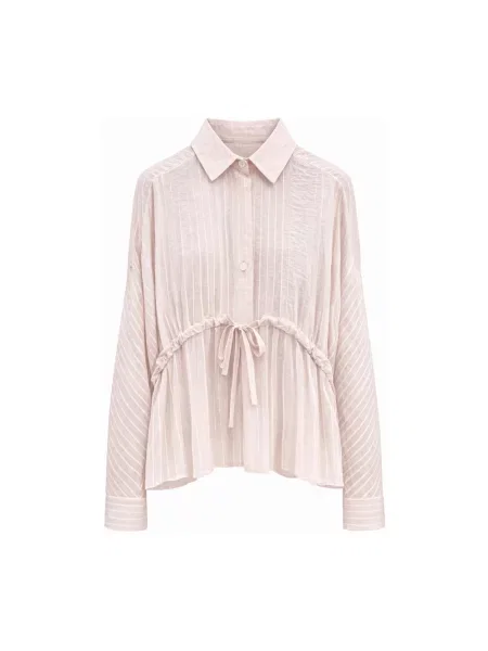 Koszula Thelatest w paski różowa