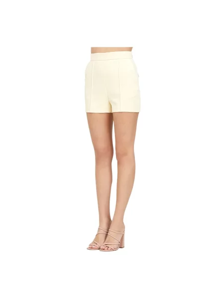 Elisabetta Franchi szorty żółty gładkie high waist beżowe