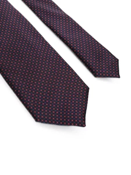 Cravată Corneliani de mătase cu imprimeu geometric albastru