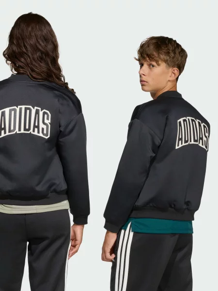 Переработанный бомбер Adidas черный
