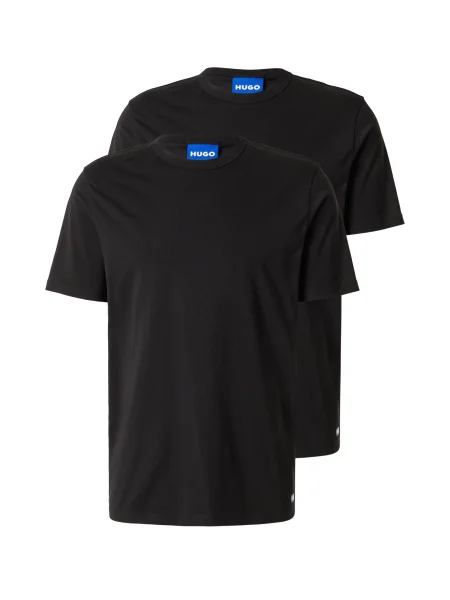 HUGO Tricou Naolo albastru / negru alb
