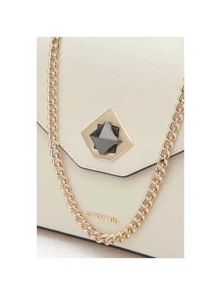 Кожаная сумка на цепочке Cromia белая