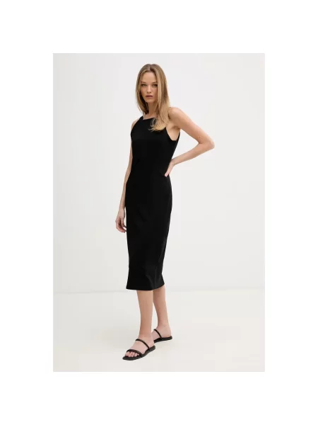 Sukienka midi Dkny z logo czarna