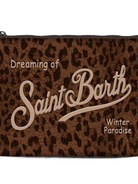 Geantă plic Mc2 Saint Barth cu imagine cu model leopard maro