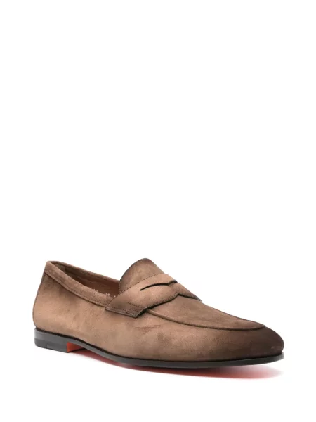 Zomšinės loaferiai Santoni ruda