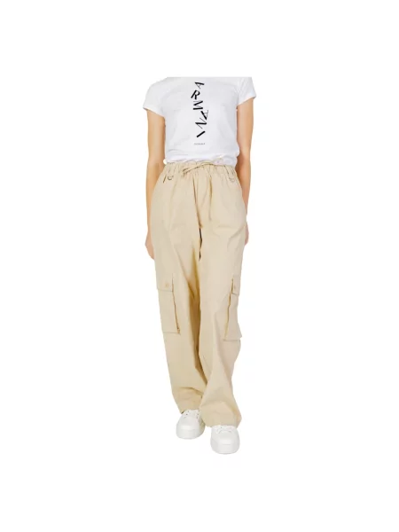 Spodnie cargo Only wiązane beżowe