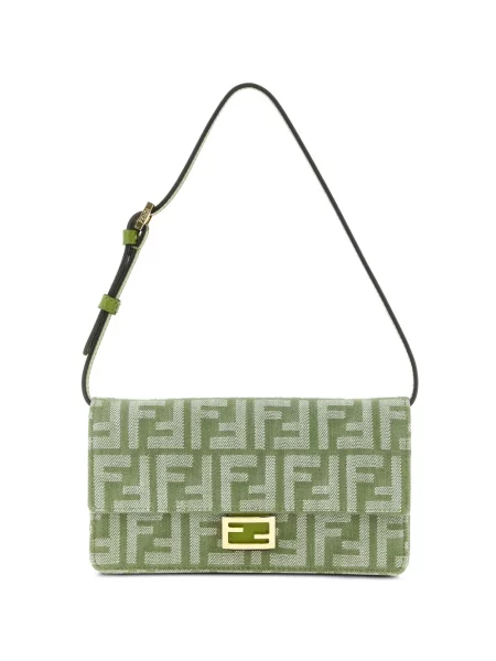 Jacquard kézitáska Fendi zöld