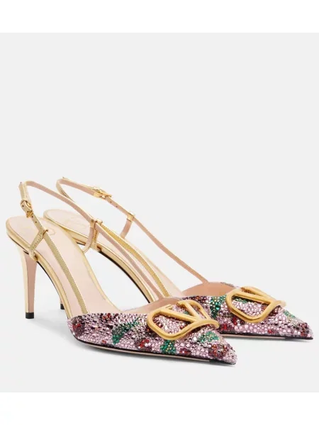 Pantofi cu toc Valentino Garavani din piele slingback