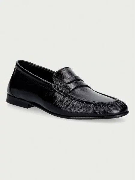 Posa mocasini pentru femei din piele Penny Loafer negru