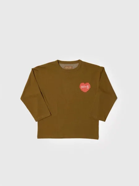 Maru + Bo Póló BASIC HEAVY-WEIGHT PIXEL HEART GRAPHIC T-SHIRT' barna