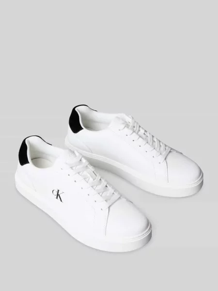 Calvin Klein sneakersy skórzane CLASSIC CUPSOLE LACEUP LTH biały
