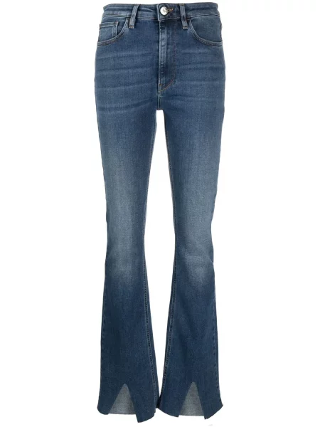 Blugi skinny 3x1 cu talie înaltă albastru
