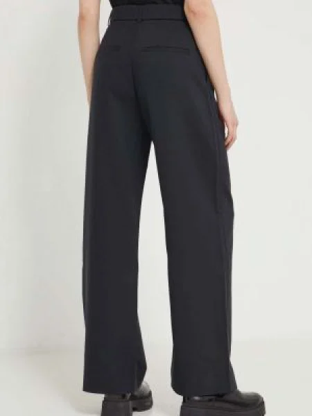 Kalhoty Abercrombie & Fitch jednoduché high waist černá