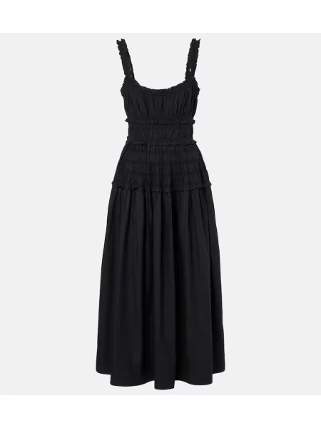 Sukienka midi Dôen do kolan popelinowa garniturowa czarna