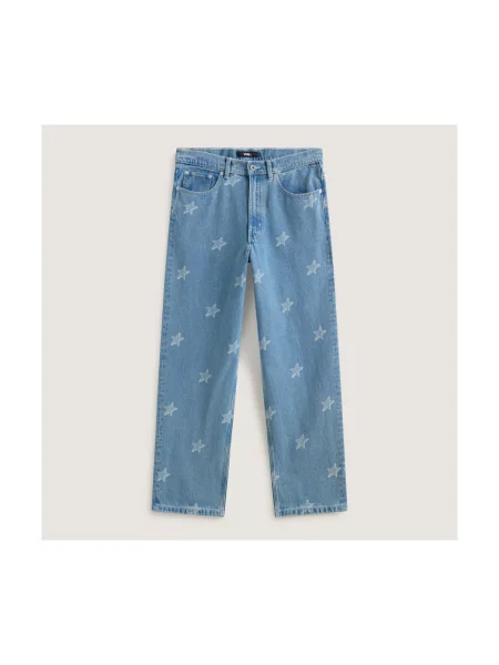 Pantaloni largi Vans în carouri albastru