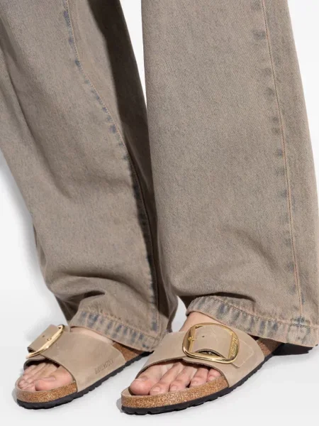 Велурени сандали Birkenstock с катарама кафяво