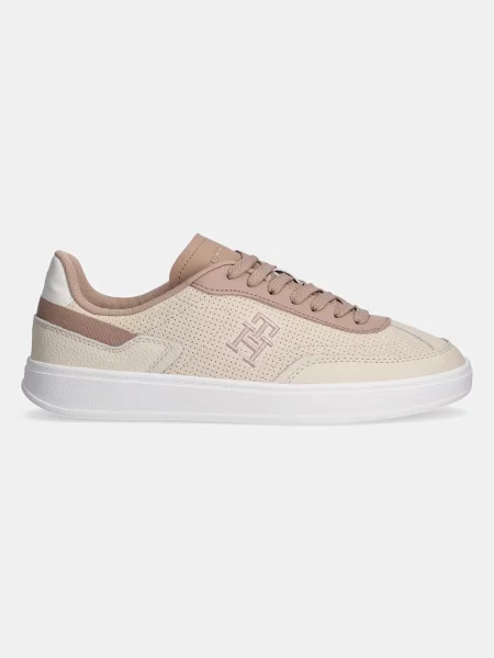 Lniane trampki Tommy Hilfiger beżowe