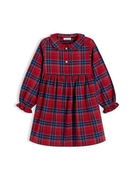 TOMMY HILFIGER Rochie albastru închis / roșu burgundy / roșu cireș alb