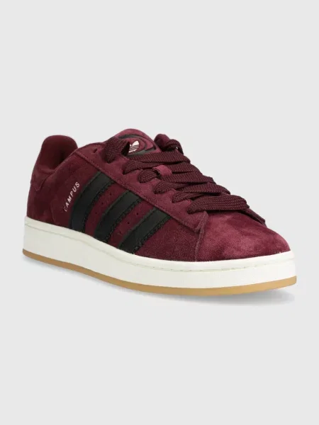 Замшеві кросівки adidas Originals Campus бордовий