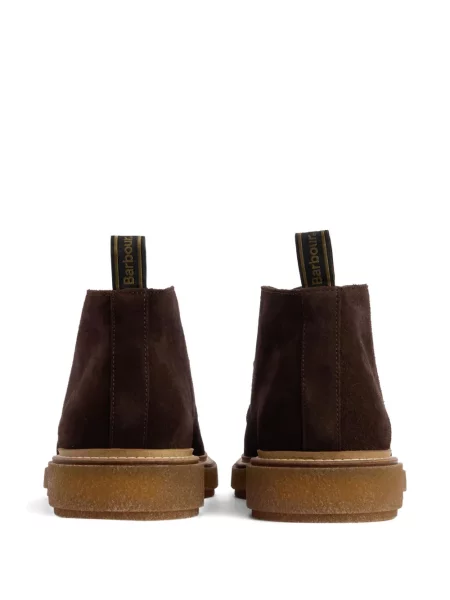 Botine Barbour cu șireturi din piele de căprioară maro