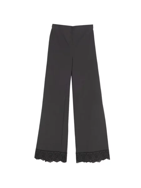 Pantaloni By Malene Birger din dantelă negru