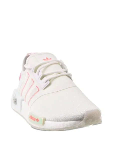 Legginsy Adidas do biegania z nadrukiem z dekoltem w serek czerwone