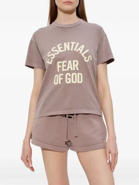 Tricou Fear Of God Essentials cu imagine violet