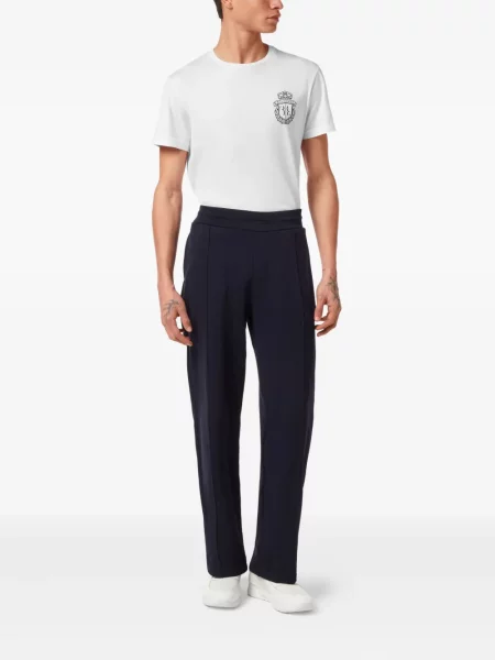 Pantaloni Billionaire cu broderie albastru
