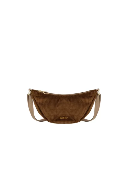 Barbour torebka crossbody sztruksowa brązowa