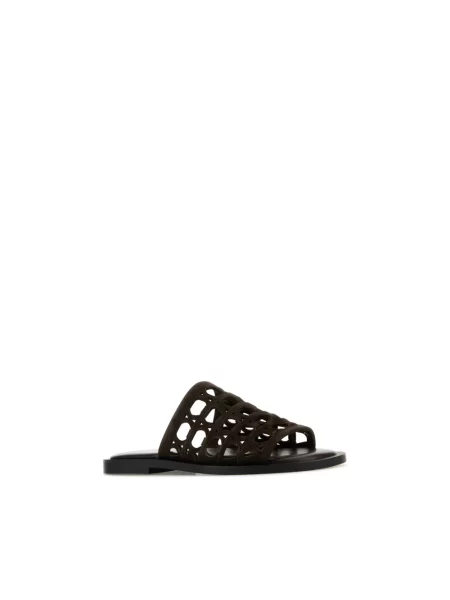 Klapki Ferragamo zamszowe brązowe