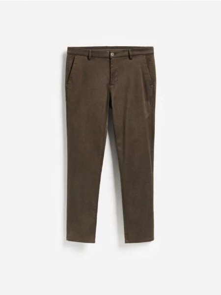 Reserved Pantaloni slim fit cu microimprimeu cafeniu