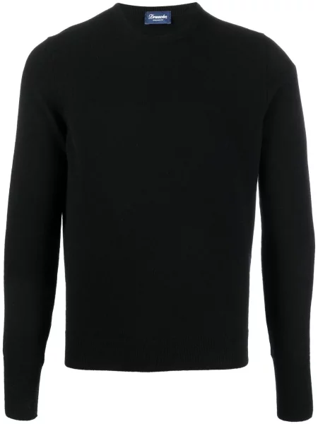 Pulover Drumohr din cașmir cu decolteu rotund negru