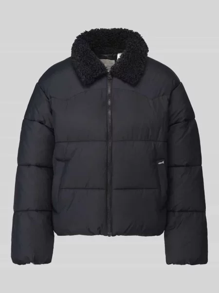 Kurtka pikowana z kołnierzem z pluszu typu teddy Levi's granatowa