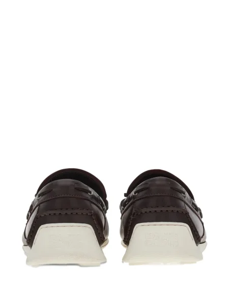 Кожени лоуфъри Ferragamo с връзки кафяво