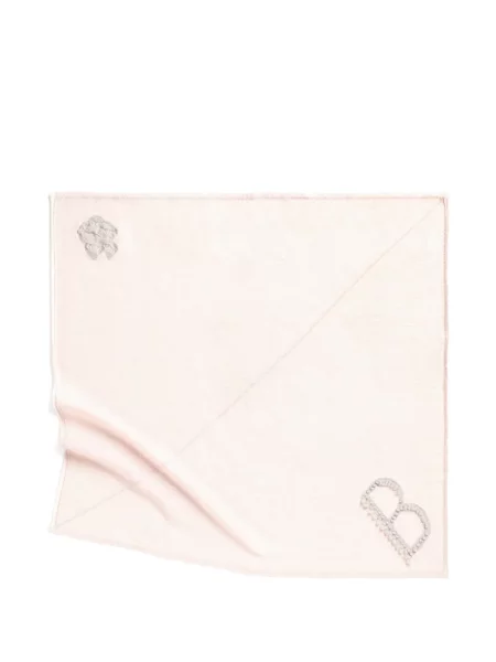 Fular Barrie din cașmir cu autograf roz