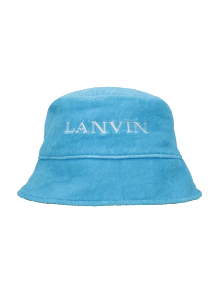 Czapka Lanvin wełniana z logo niebieska