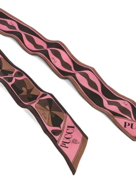 Sutien bandeau Pucci de mătase cu imagine roz