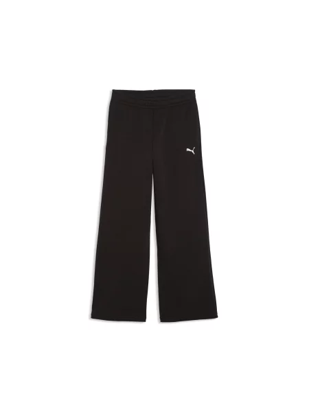 Młodzieżowe spodnie z szeroką nogawką Essentials PUMA czarne