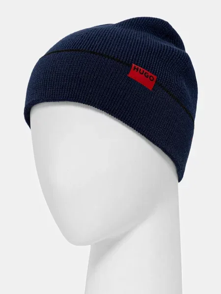 Шерстяна шапка і шарф HUGO чорний