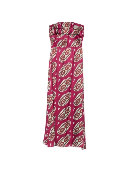 Rochie maxi Themis Z cu volane fără bretele violet