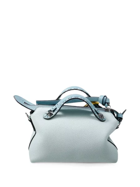 Кожена шопинг чанта Fendi синьо