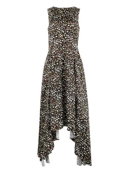 Rochie Loewe cu imagine cu imprimeu abstract de costum maro
