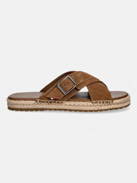 Sandali Tommy Hilfiger z zaponko rjava