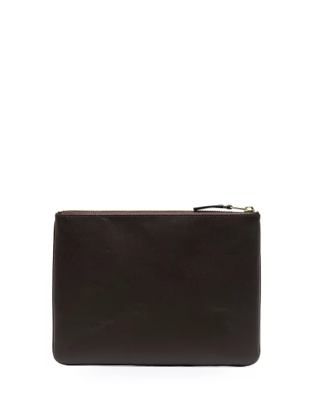 Portfel Comme Des Garçons Wallet skórzany z nadrukiem czarny